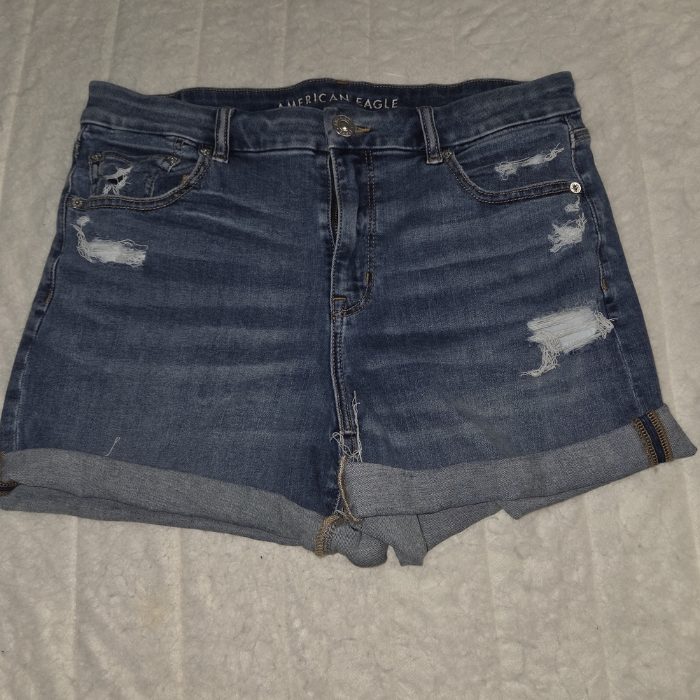 American Eagle Outfitters Distressed Blue Jean Shorts